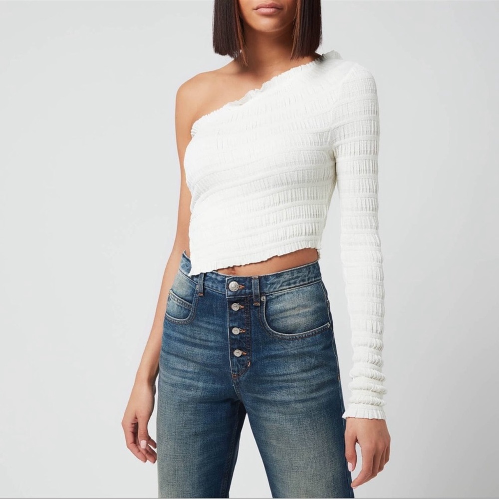 NWT Free People Jasmine Top One Shoulder White Large XL
